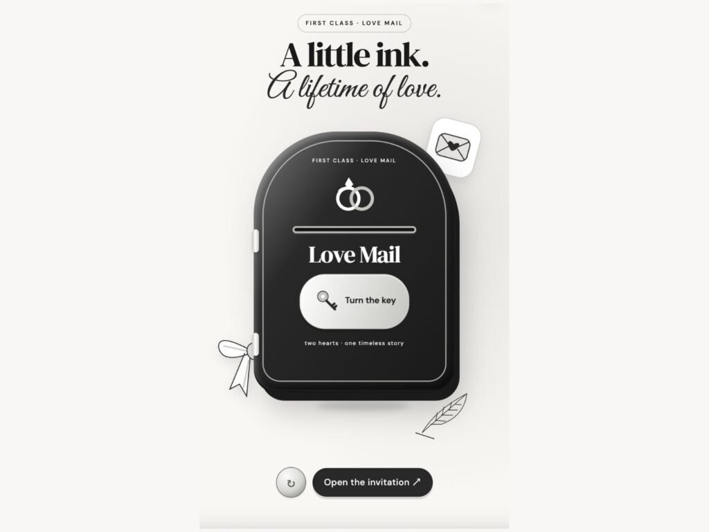 Love Mail · Noir - wedding invitation preview