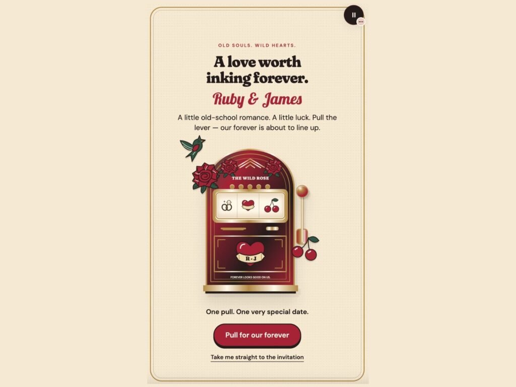 Lucky in Love · Wild Rose - wedding invitation preview