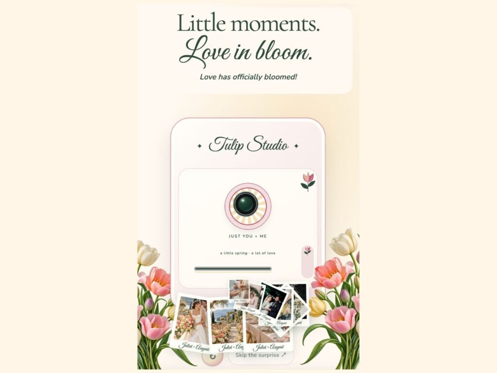 Photobooth BLOOM Tulips - wedding invitation preview