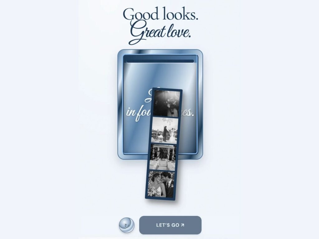 The Love Booth · Blue - wedding invitation preview